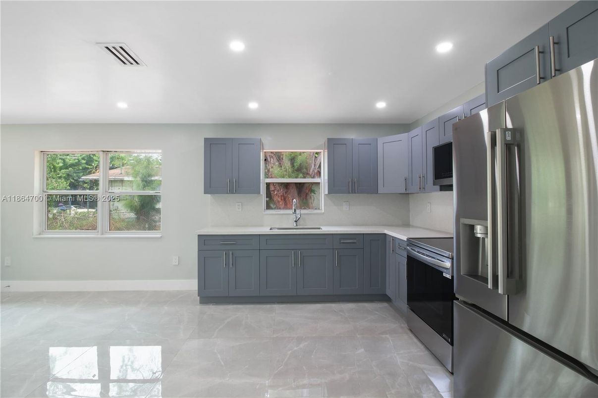 Interior, Kitchen, Recessed Lighting, Stainless Steel Appliances