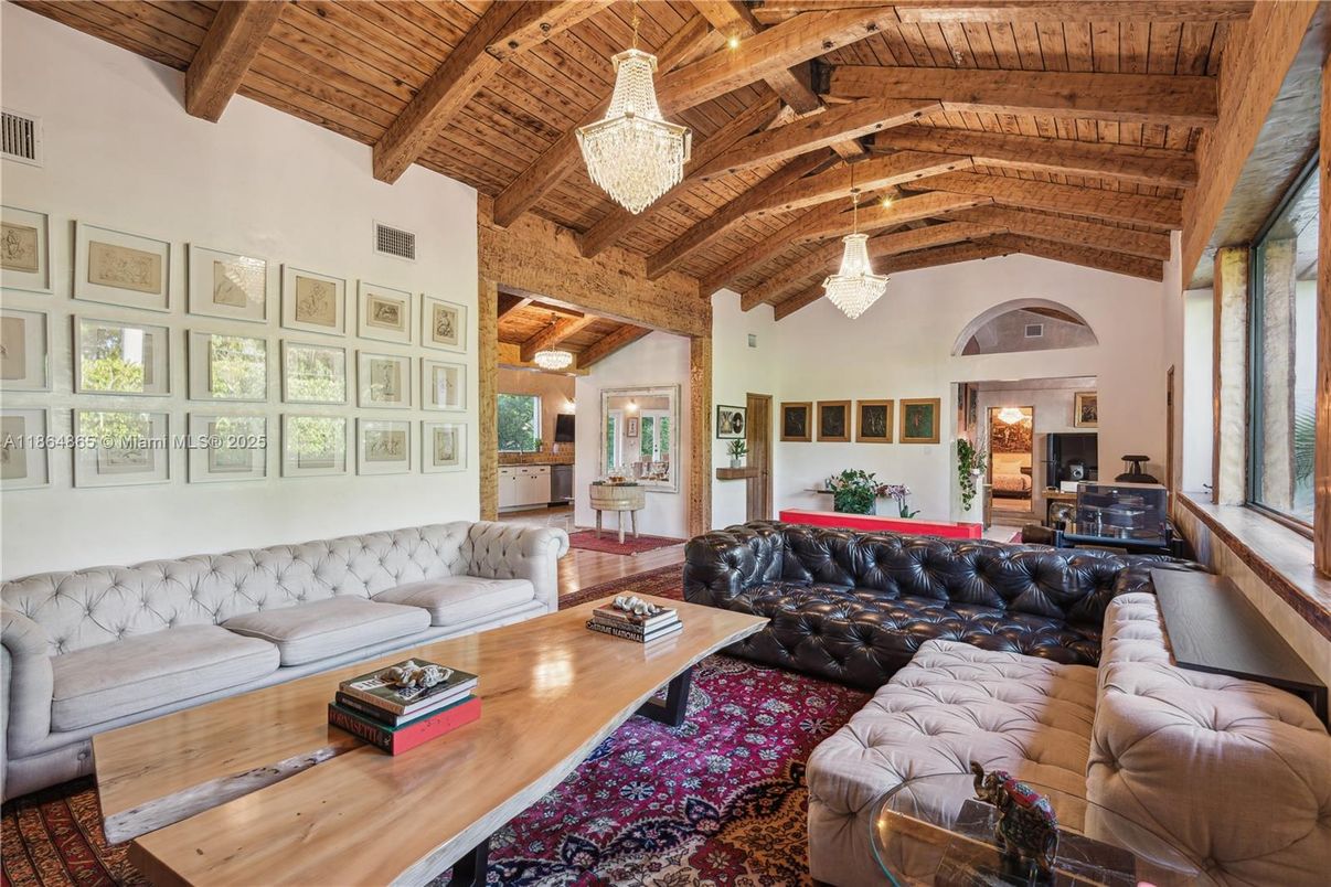 Chandelier, Interior, Living room, Wooden Beams, Wooden Ceilings, Wood Texture Flooring