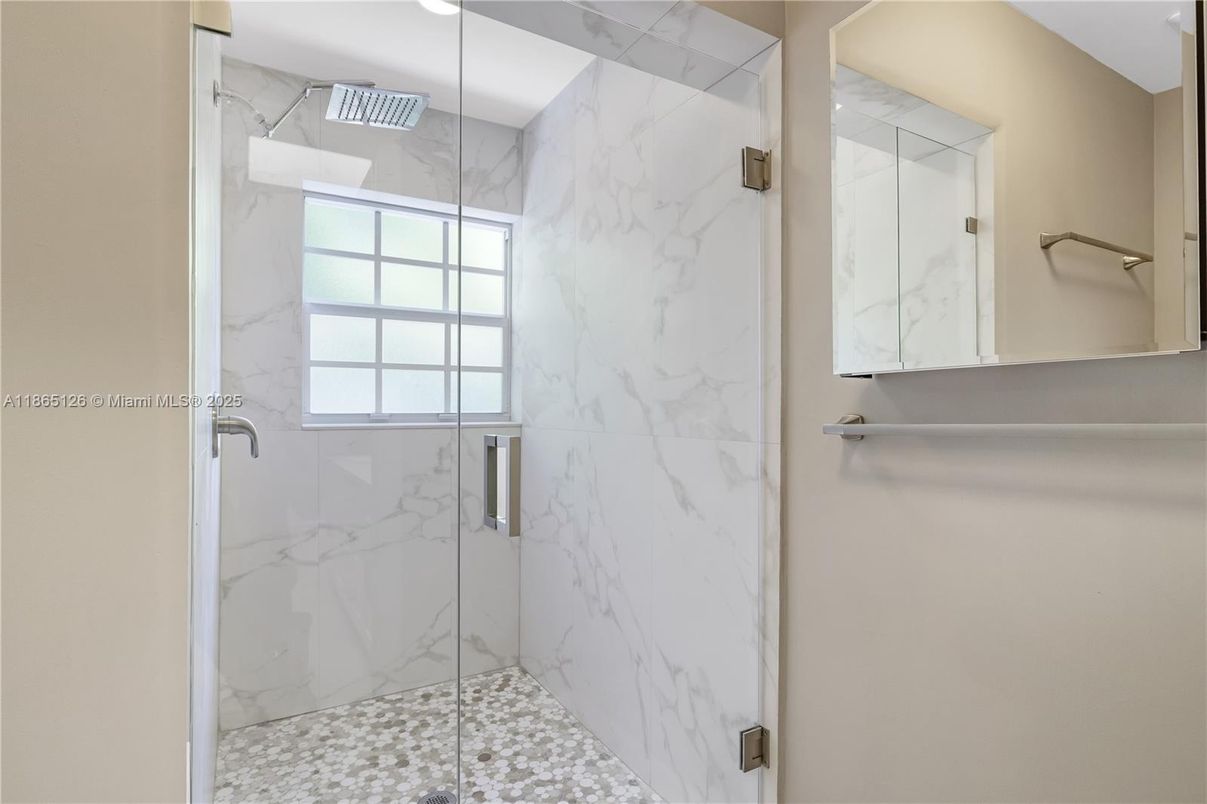 Bathroom, Glass Shower, Interior, Marble Walls