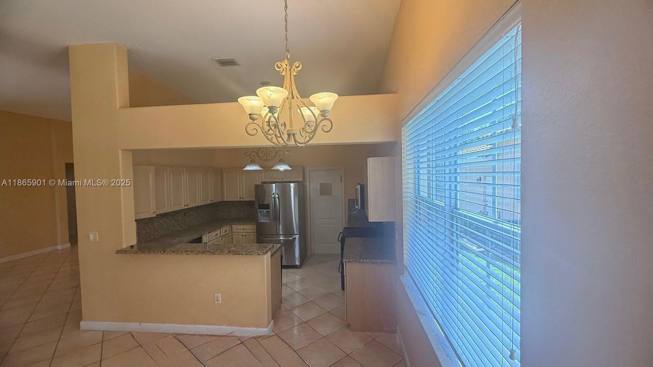 Chandelier, Interior, Kitchen, Stainless Steel Appliances