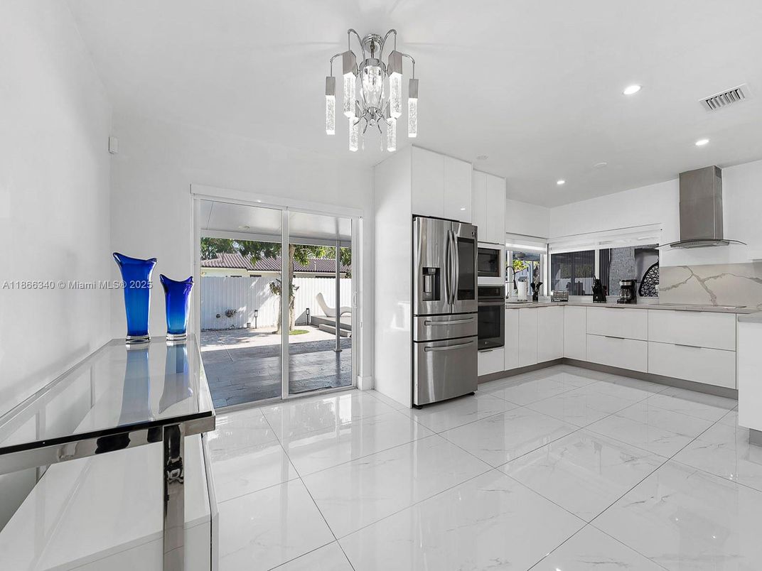 Interior, Kitchen, Marble, Recessed Lighting, Stainless Steel Appliances