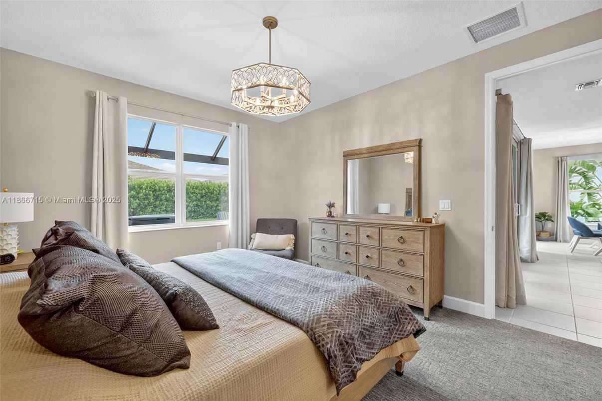 Bedroom, Chandelier, Interior
