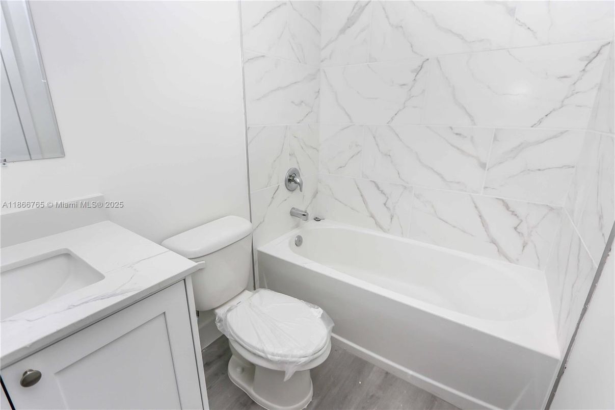 Bathroom, Interior, Marble Walls, Wood Texture Flooring