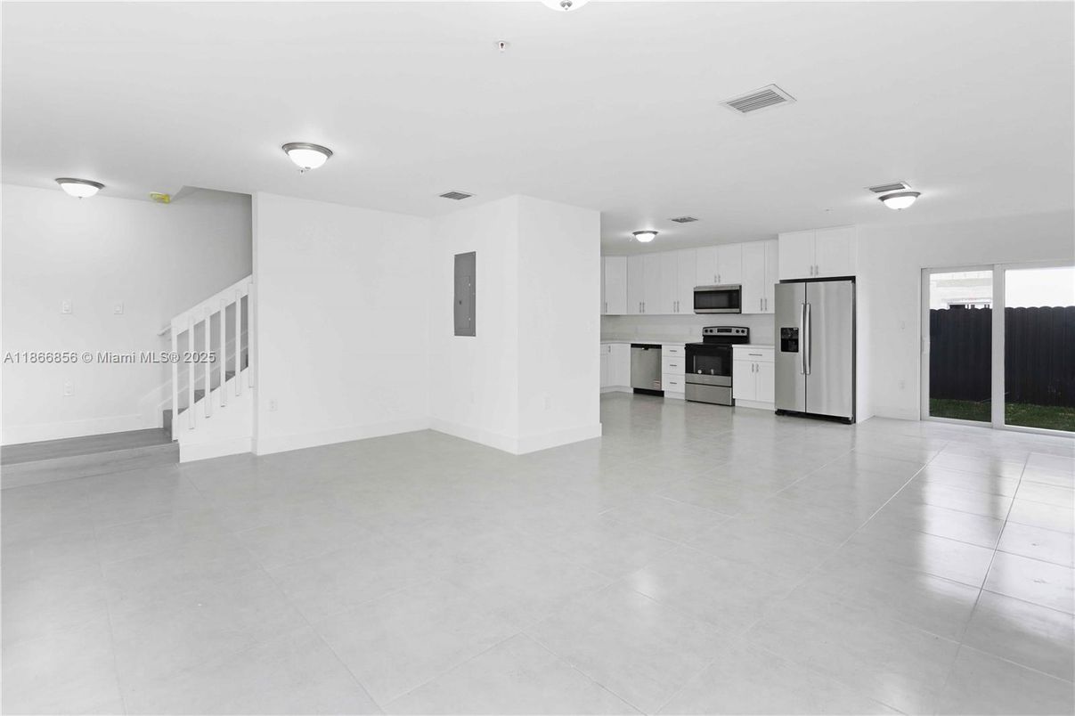 Empty room, Interior, Kitchen, Stainless Steel Appliances