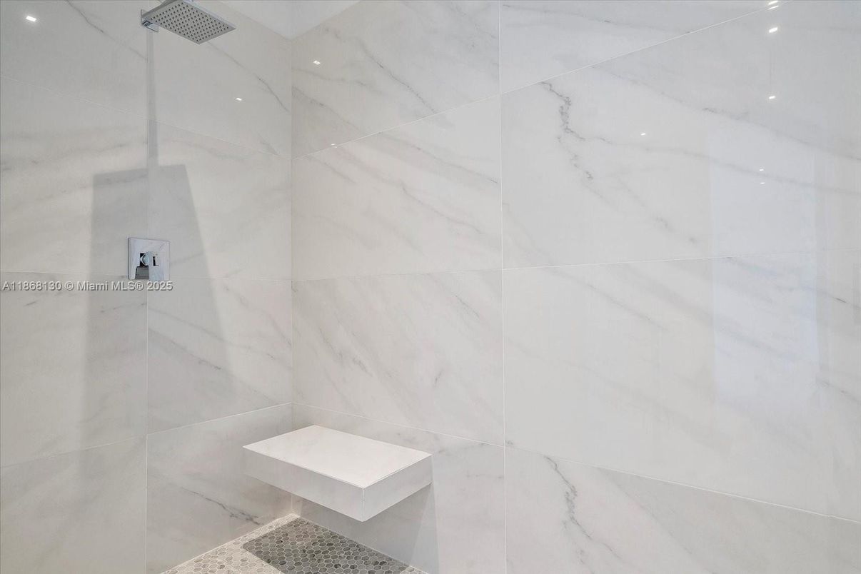 Bathroom, Interior, Marble Walls, Recessed Lighting