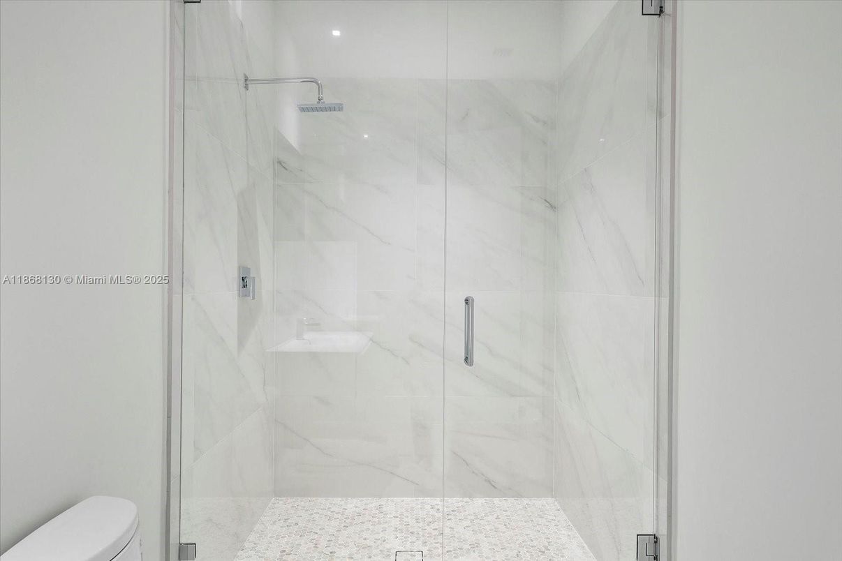 Bathroom, Glass Shower, Interior, Marble Walls