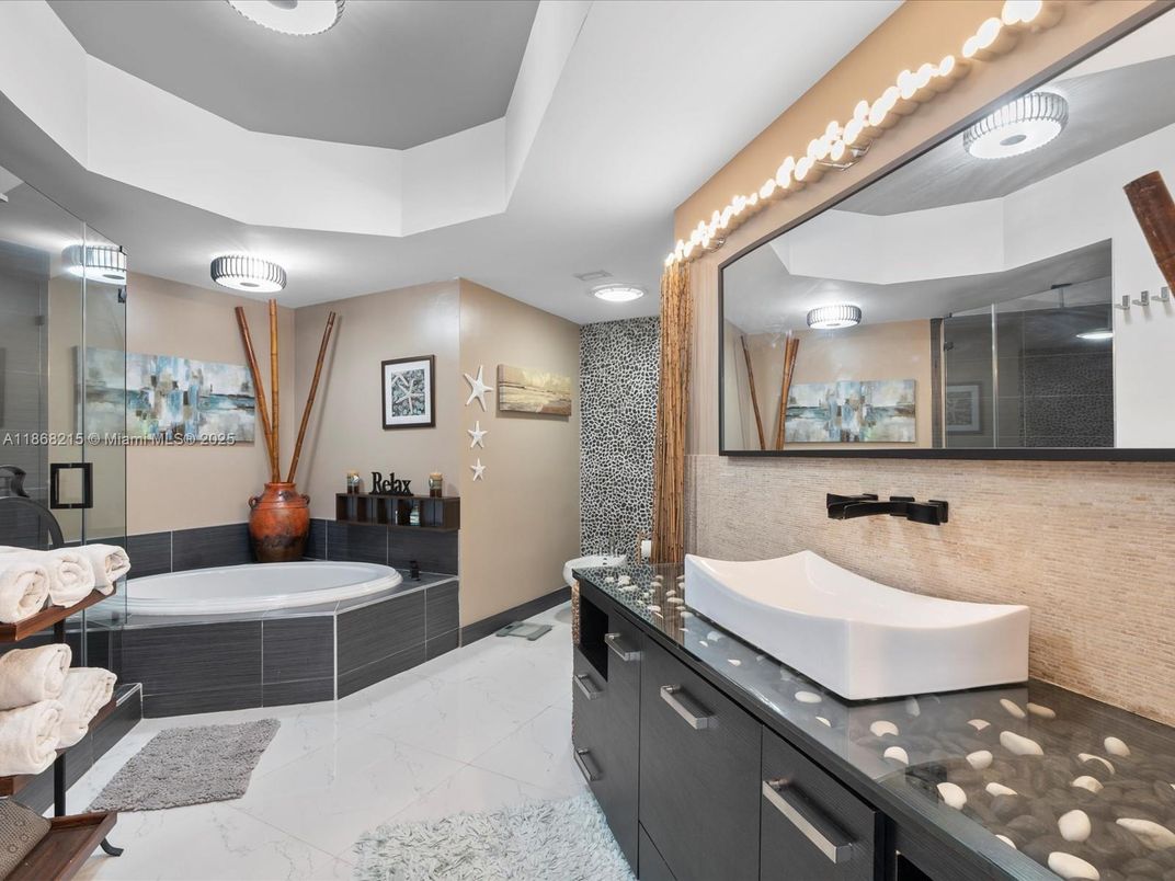 Bathroom, Dual Sink Vanities, Glass Shower, Interior, Marble