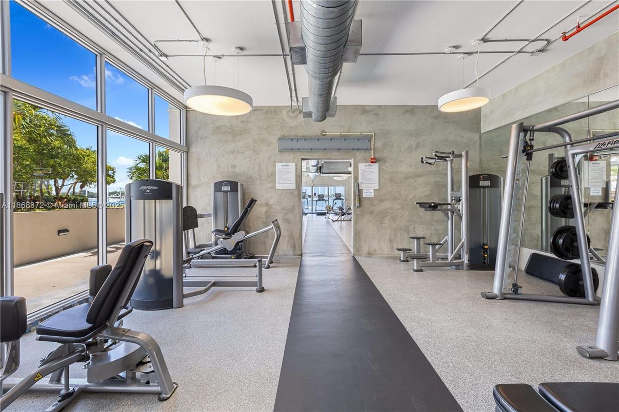 Fitness Equipment, Gym, Interior, Pendant Lights