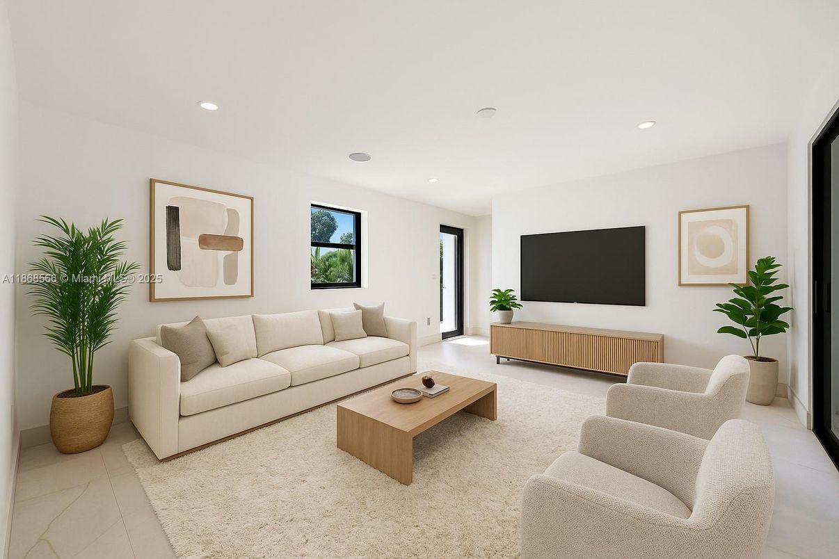 Interior, Living room, Recessed Lighting