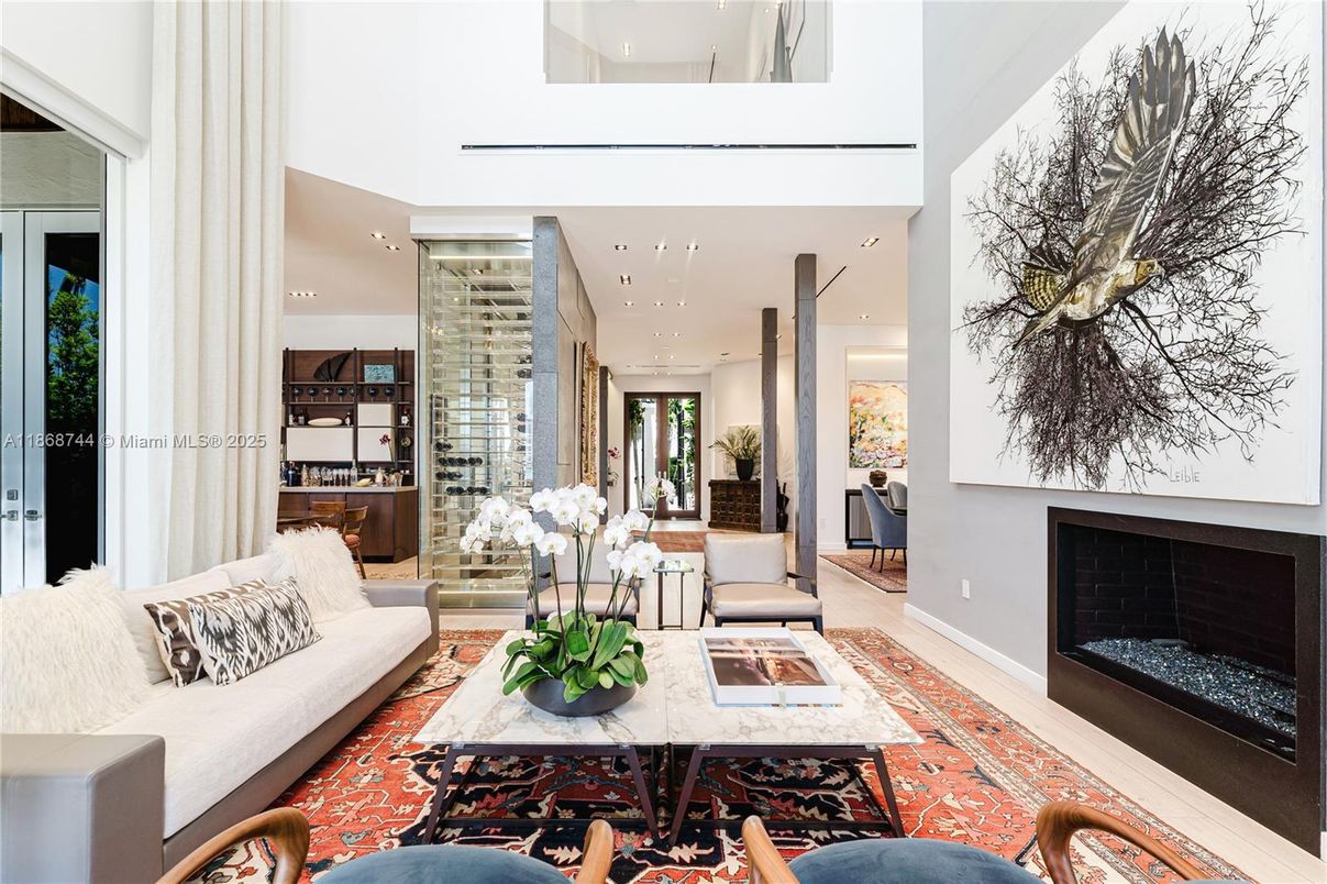 Fireplace, Interior, Living room, Recessed Lighting