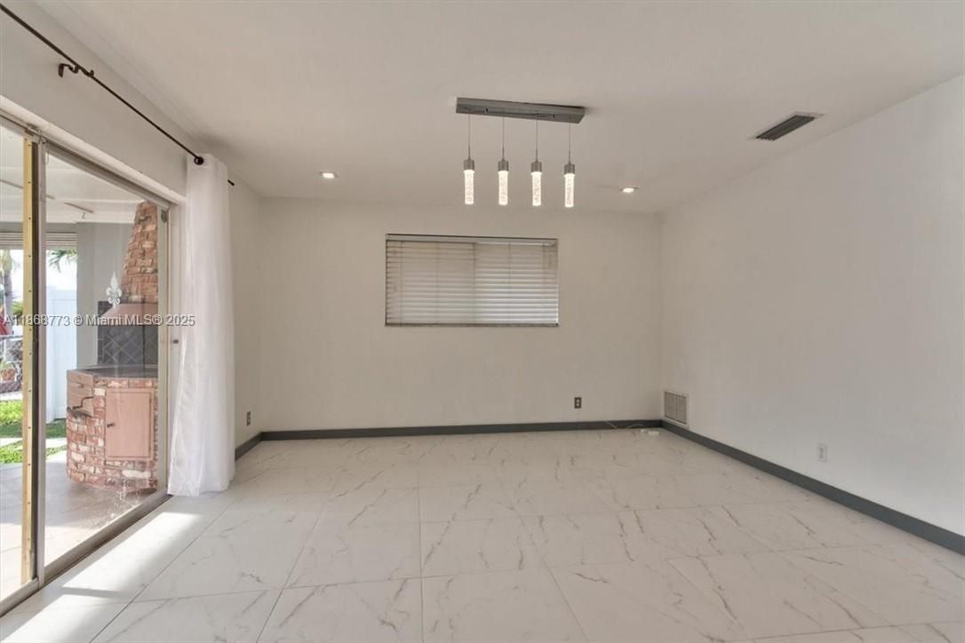 Empty room, Interior, Marble, Pendant Lights, Recessed Lighting