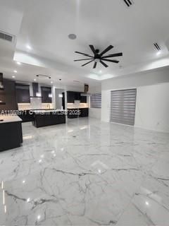 Interior, Kitchen, Marble, Pendant Lights, Recessed Lighting
