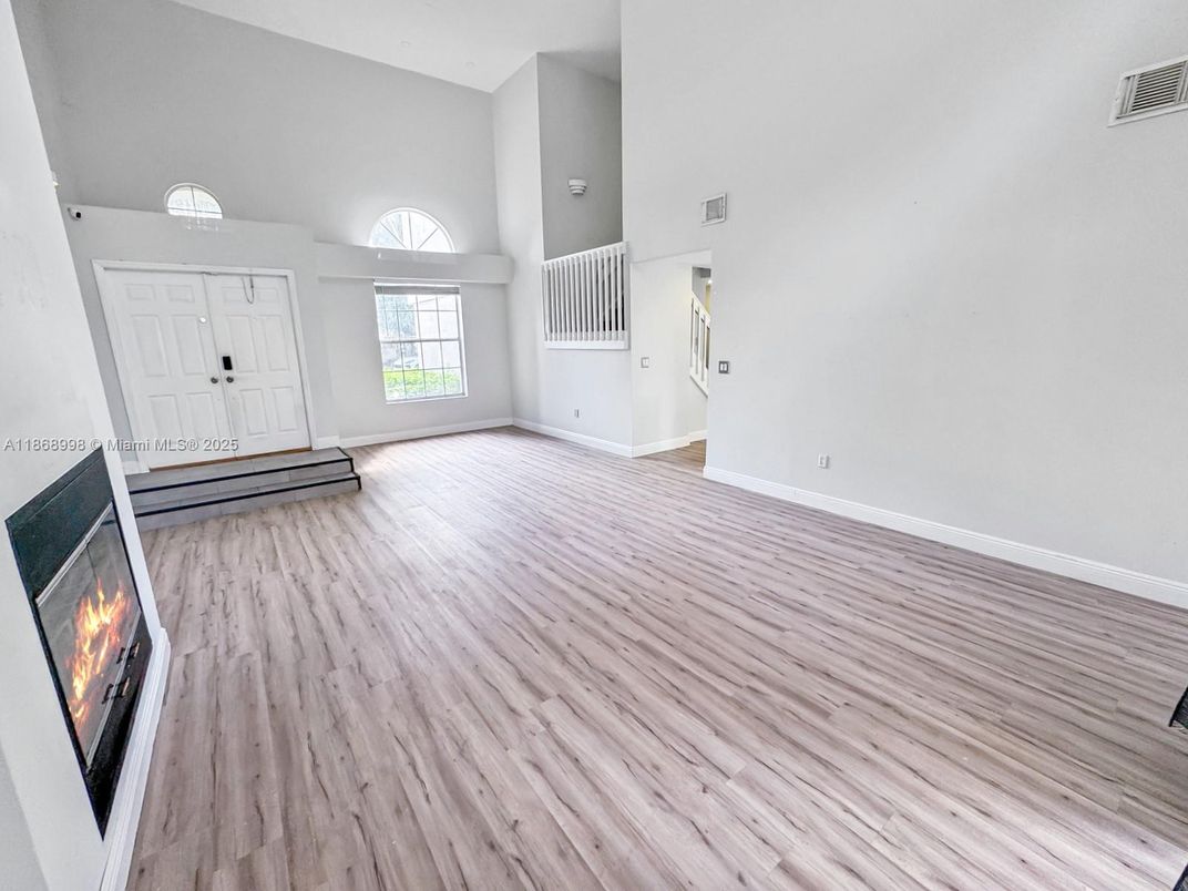 Empty room, Fireplace, Interior, Wood Texture Flooring