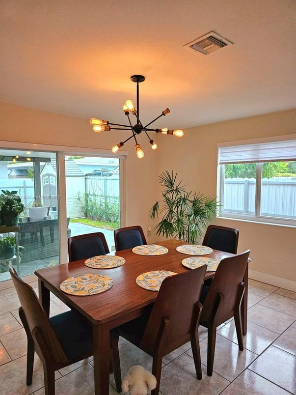 Dining room, Interior, Pendant Lights