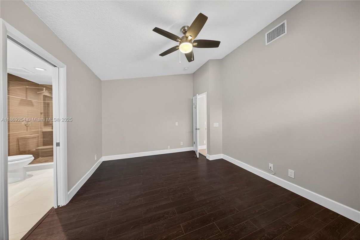 Bathroom, Empty room, Interior, Recessed Lighting, Wood Texture Flooring
