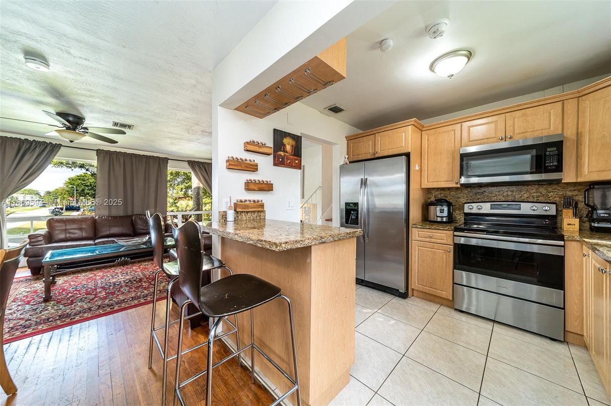 Interior, Kitchen, Stainless Steel Appliances, Wood Texture Flooring