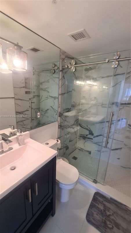 Bathroom, Glass Shower, Interior, Marble Walls