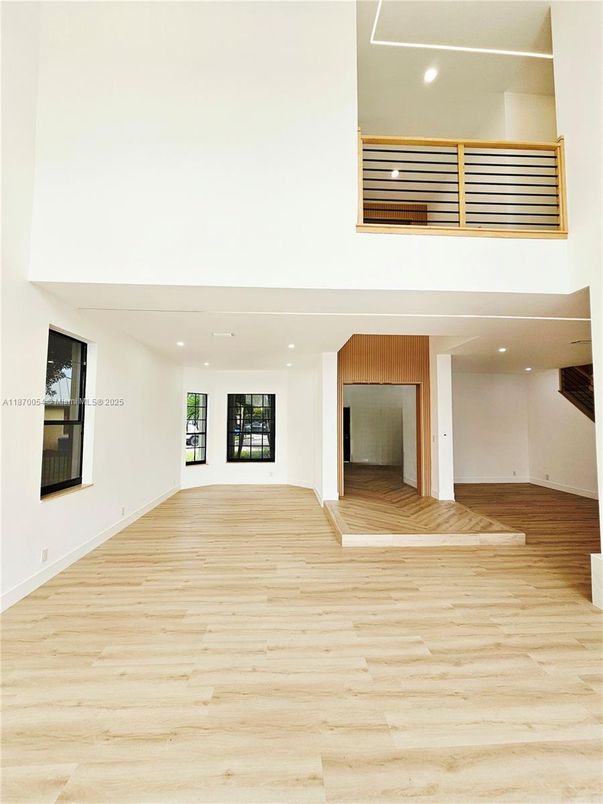 Fireplace, Interior, Recessed Lighting, Wood Texture Flooring