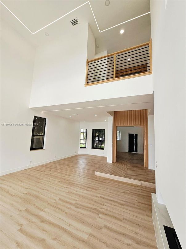 Fireplace, Interior, Recessed Lighting, Wood Texture Flooring