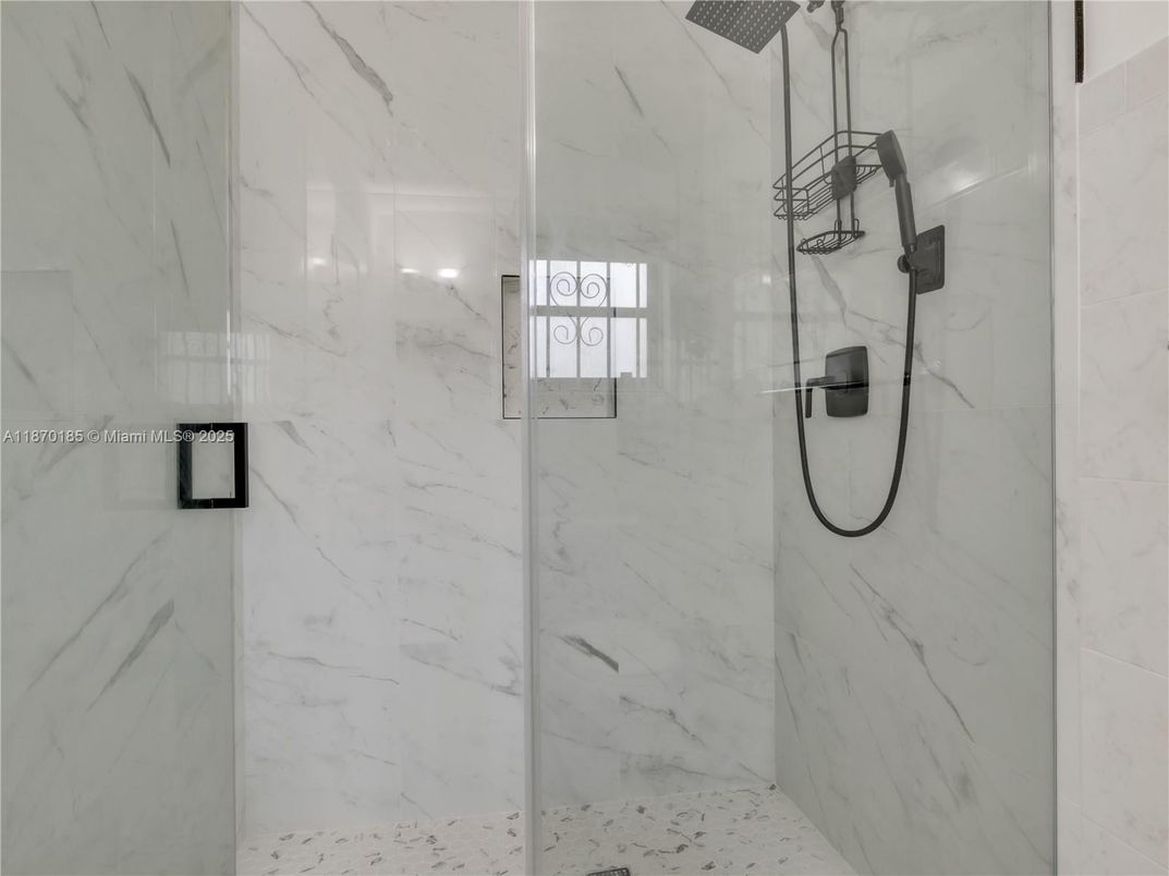 Bathroom, Glass Shower, Interior, Marble Walls