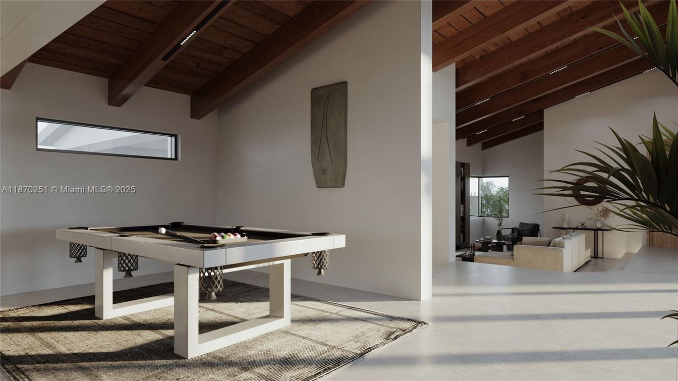 Billiard Table, Game Room, Interior, Wooden Beams, Wooden Ceilings