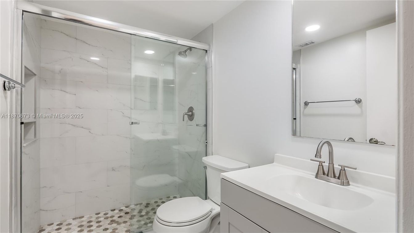 Bathroom, Glass Shower, Interior, Marble Walls, Recessed Lighting