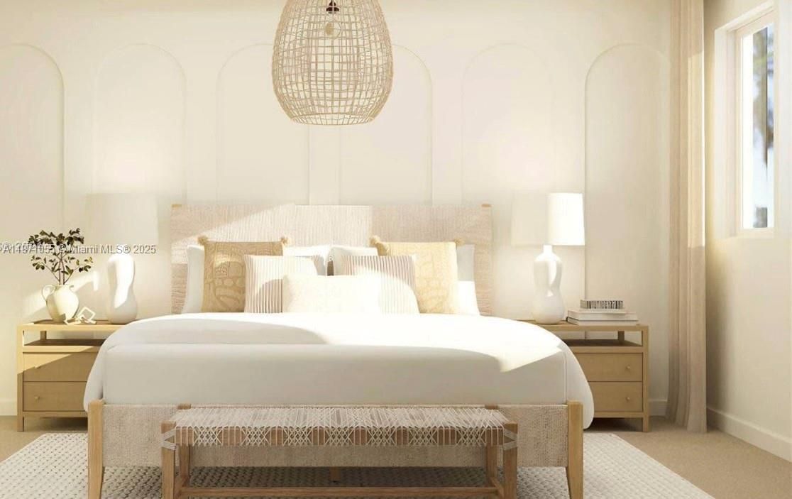 Bedroom, Interior, Pendant Lights