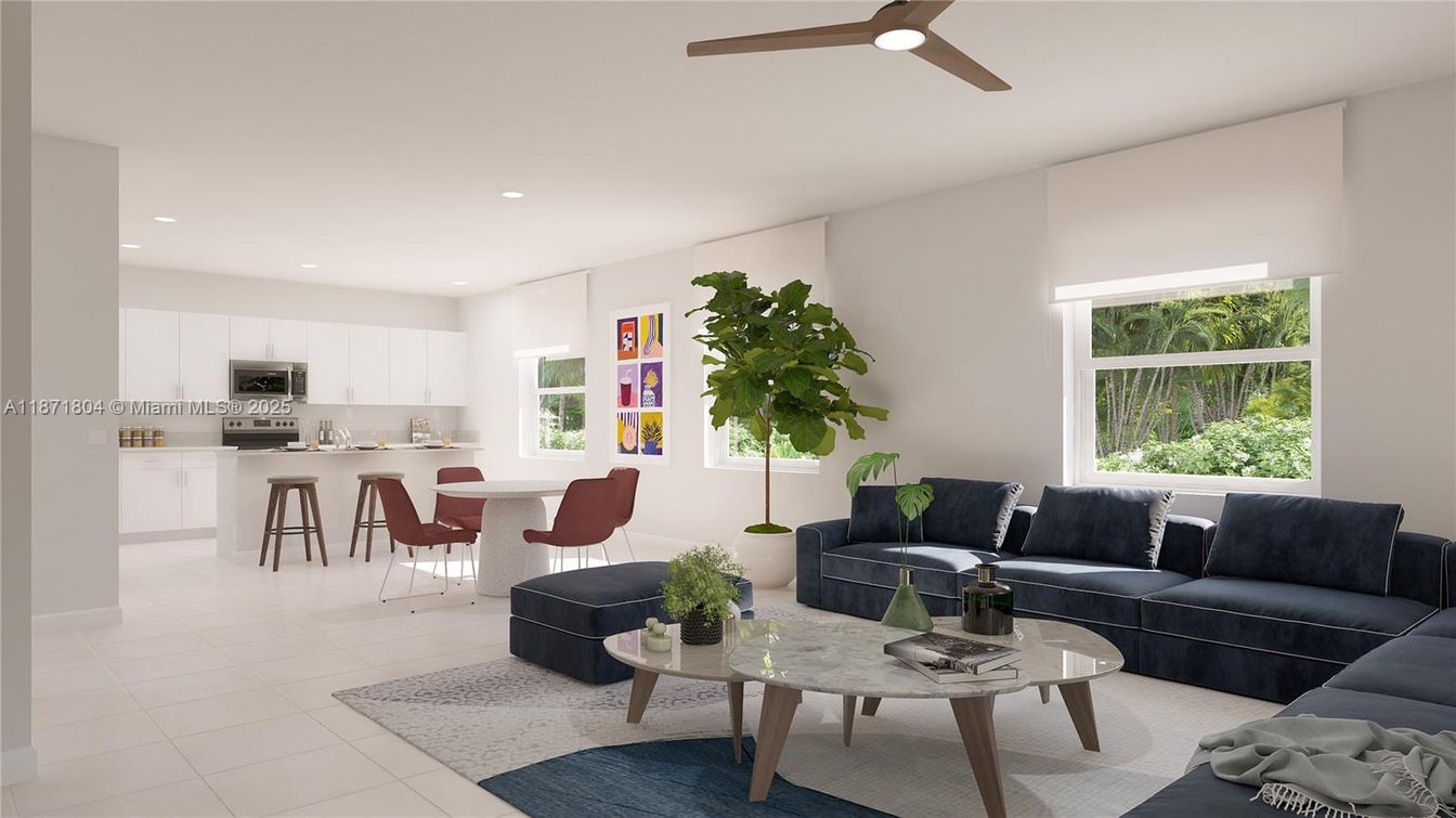 Dining room, Interior, Kitchen, Living room, Recessed Lighting, Stainless Steel Appliances