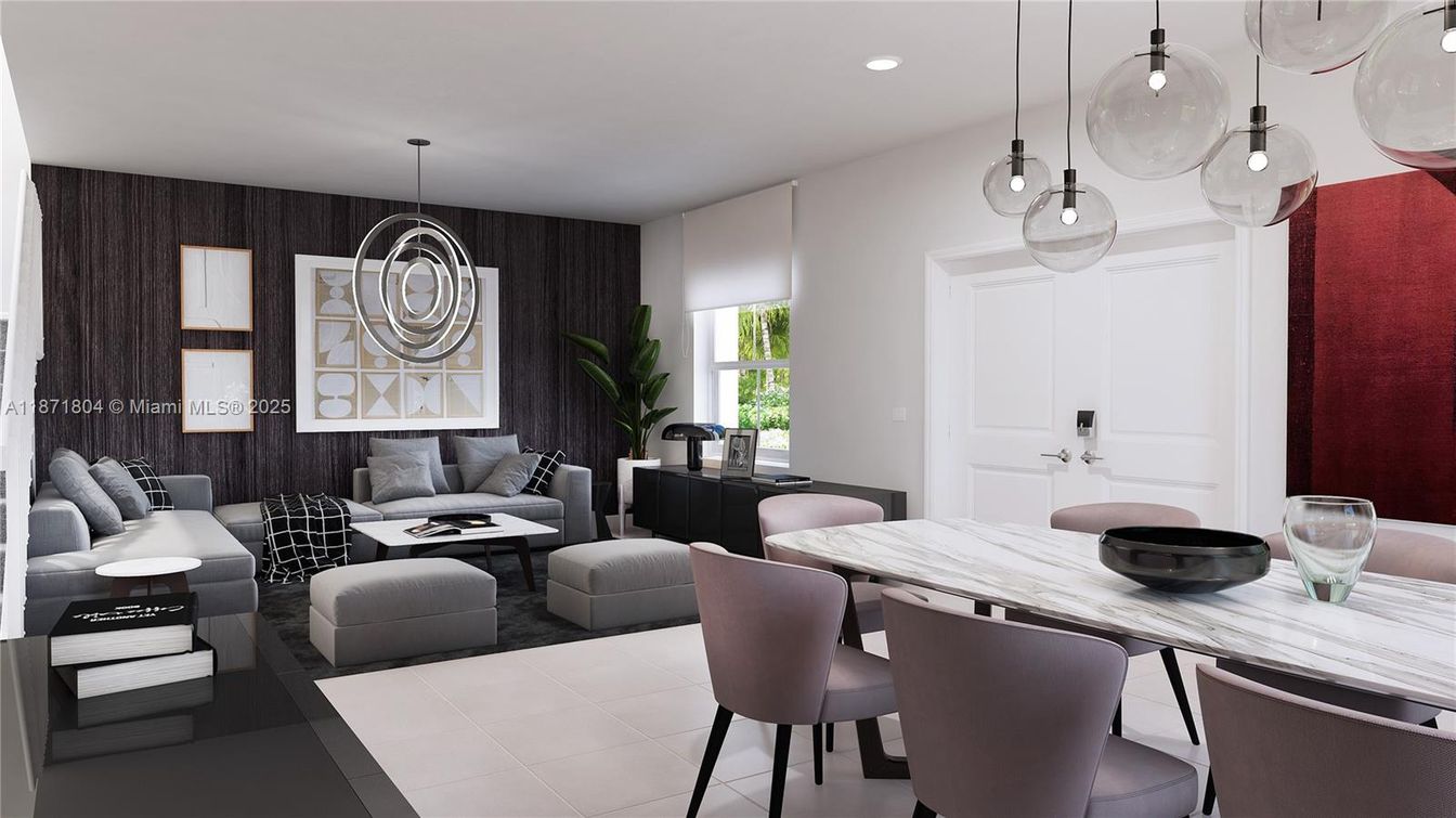 Dining room, Interior, Living room, Pendant Lights, Recessed Lighting