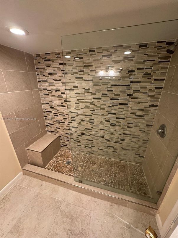 Bathroom, Glass Shower, Interior, Recessed Lighting, Wine Storage
