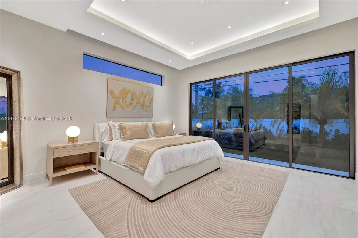 Bedroom, Interior, Marble, Recessed Lighting