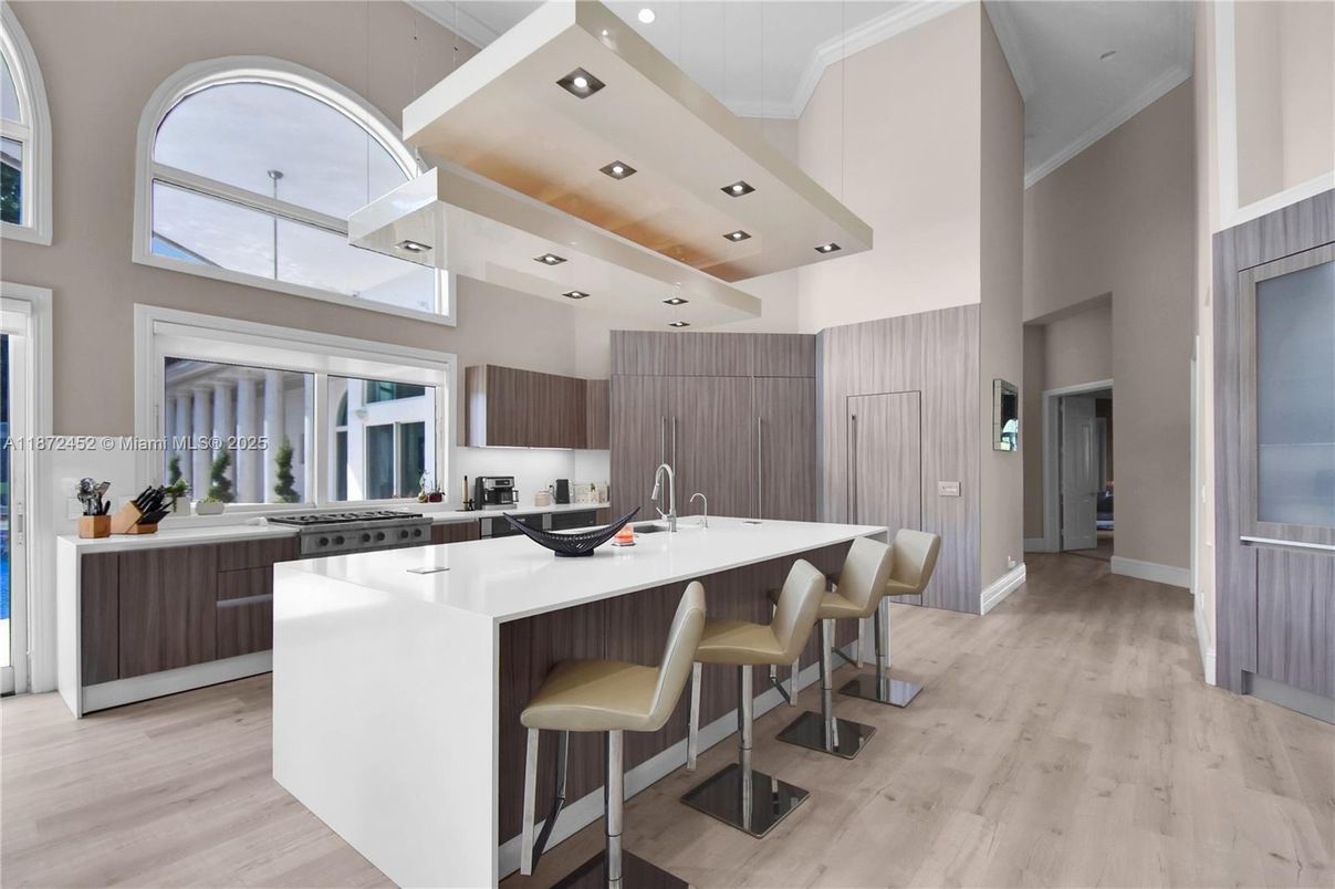 Interior, Kitchen, Recessed Lighting, Wood Texture Flooring