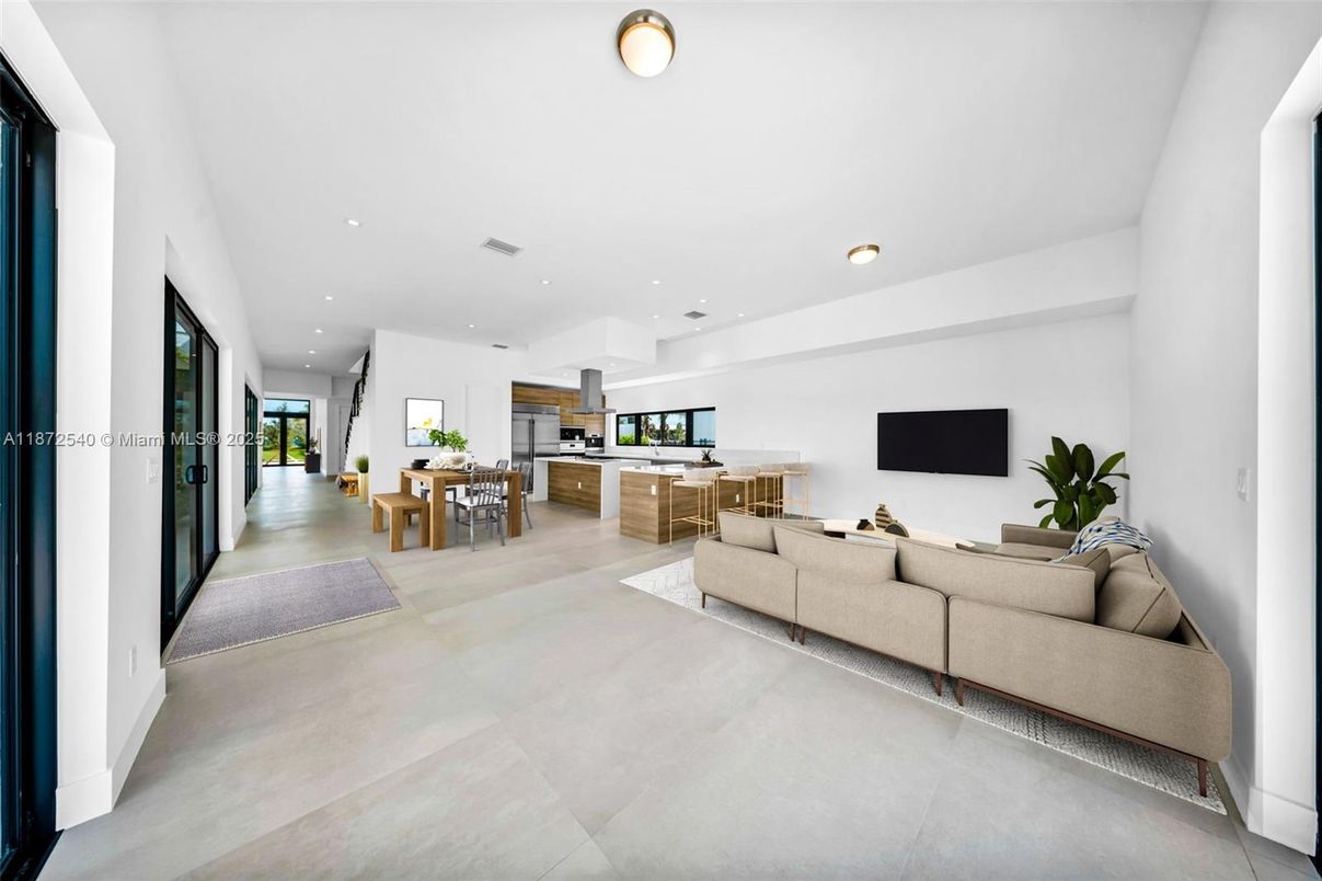 Dining room, Interior, Kitchen, Living room, Recessed Lighting, Stainless Steel Appliances