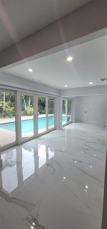 Empty room, Interior, Marble, Recessed Lighting, Water