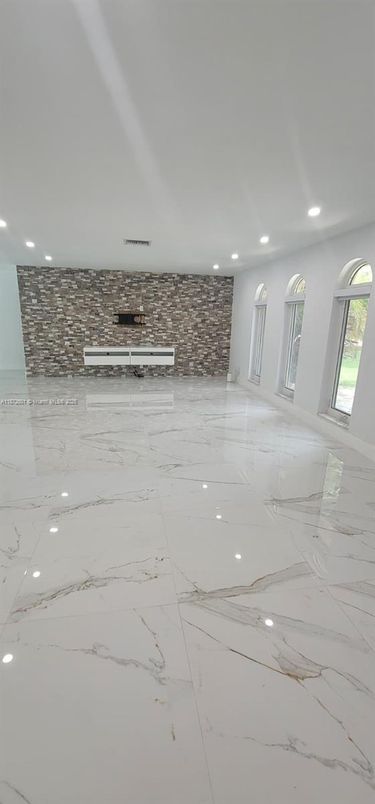 Empty room, Interior, Marble, Recessed Lighting, Stone Walls