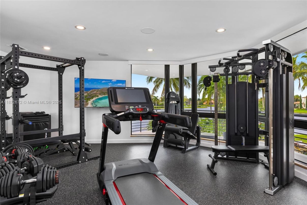 Fitness Equipment, Gym, Interior, Recessed Lighting