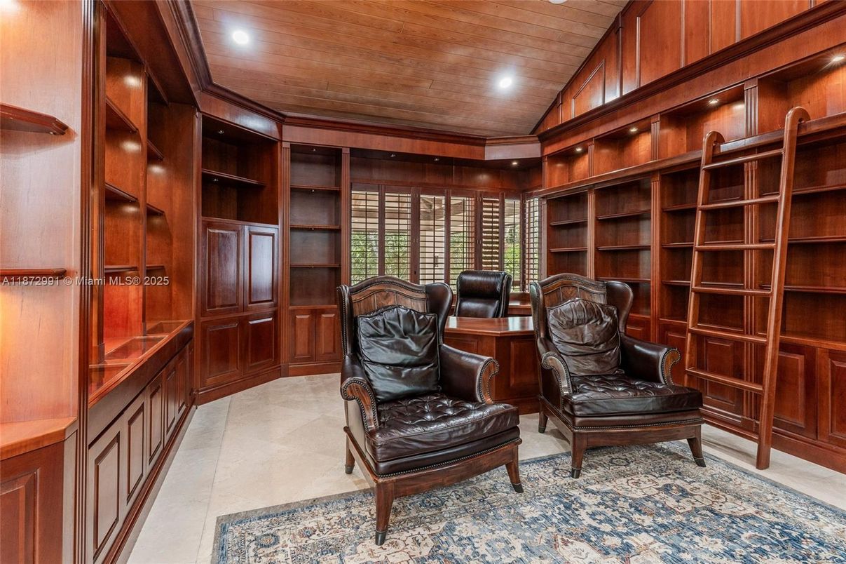 Home Office, Interior, Recessed Lighting, Wooden Ceilings, Wooden Walls