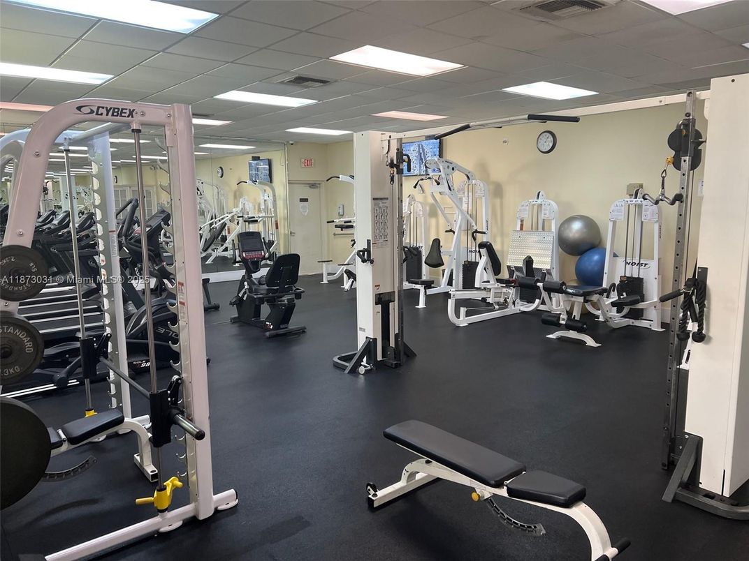 Fitness Equipment, Gym, Interior, Recessed Lighting