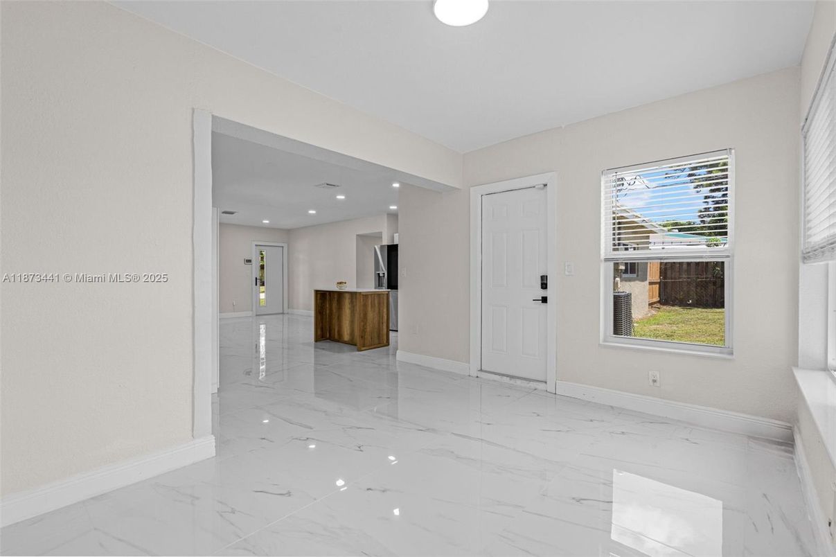 Empty room, Interior, Kitchen, Marble, Recessed Lighting