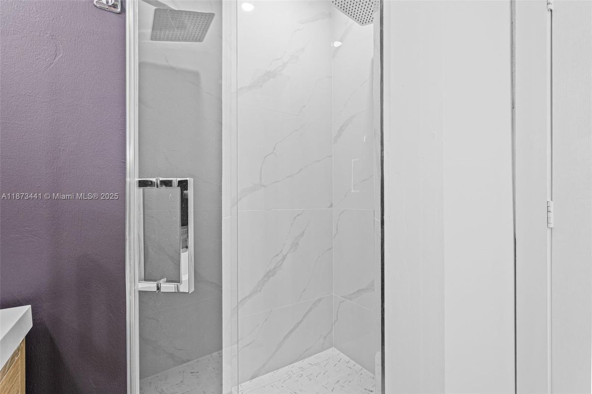 Bathroom, Glass Shower, Interior, Marble Walls