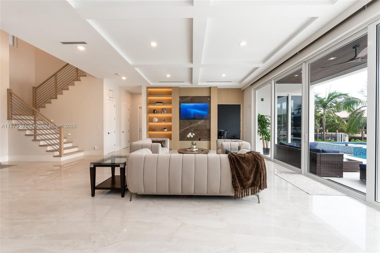 Interior, Living room, Recessed Lighting