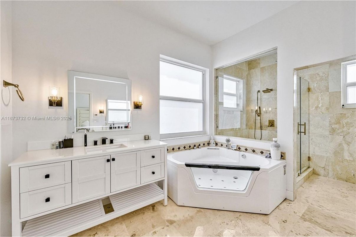 Bathroom, Dual Sink Vanities, Glass Shower, Interior