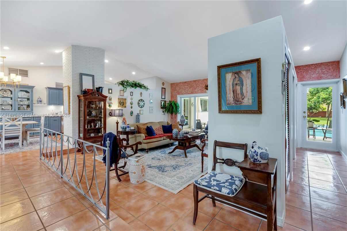 Dining room, Fireplace, Interior, Living room, Recessed Lighting