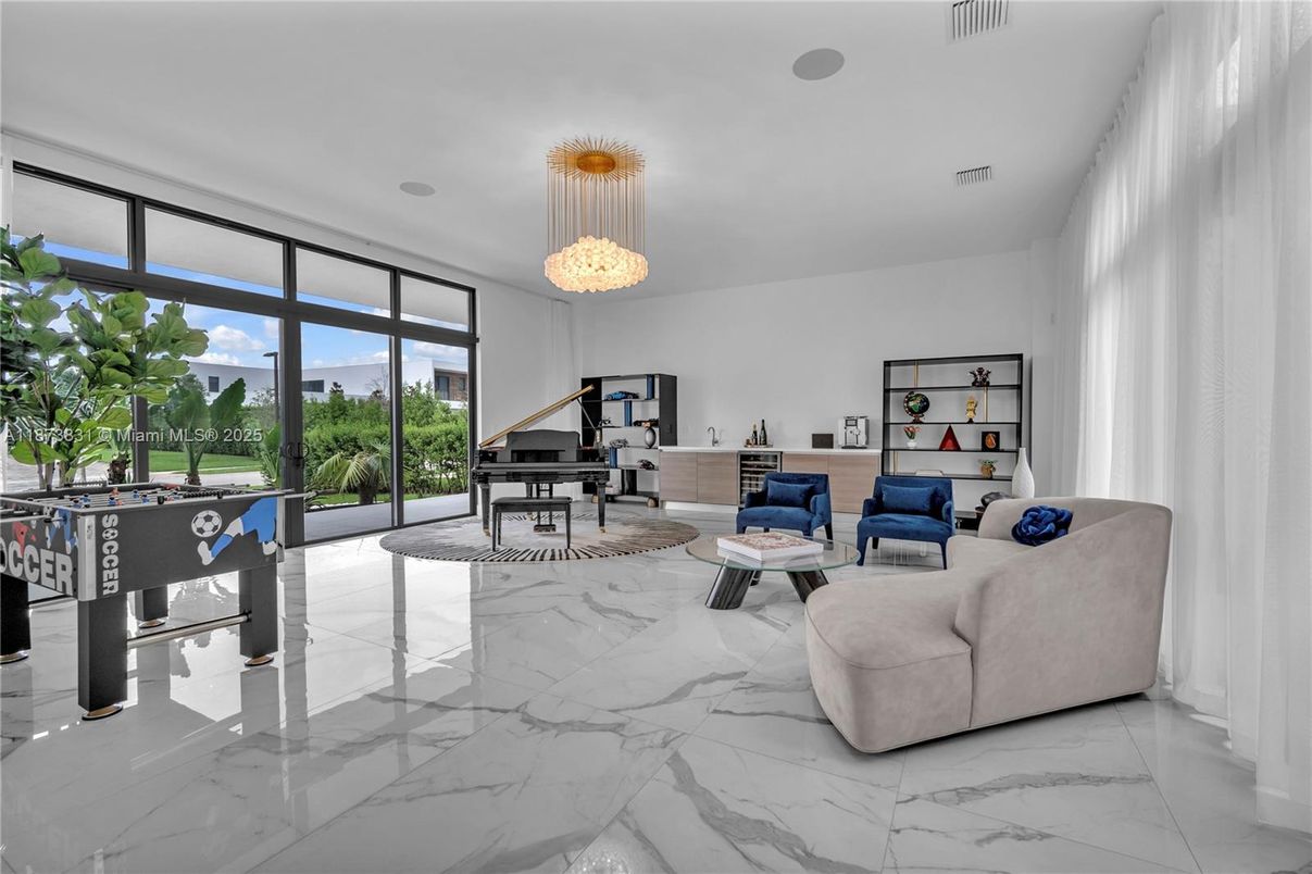 Interior, Living room, Marble, Pendant Lights, Piano