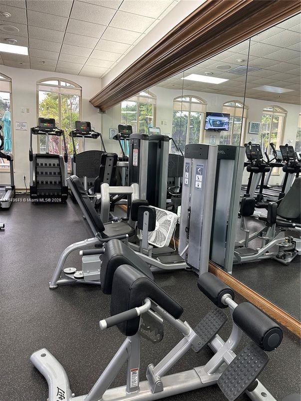 Fitness Equipment, Gym, Interior, Recessed Lighting
