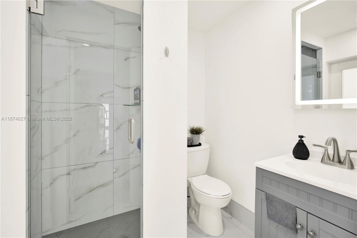 Bathroom, Glass Shower, Interior, Marble Walls