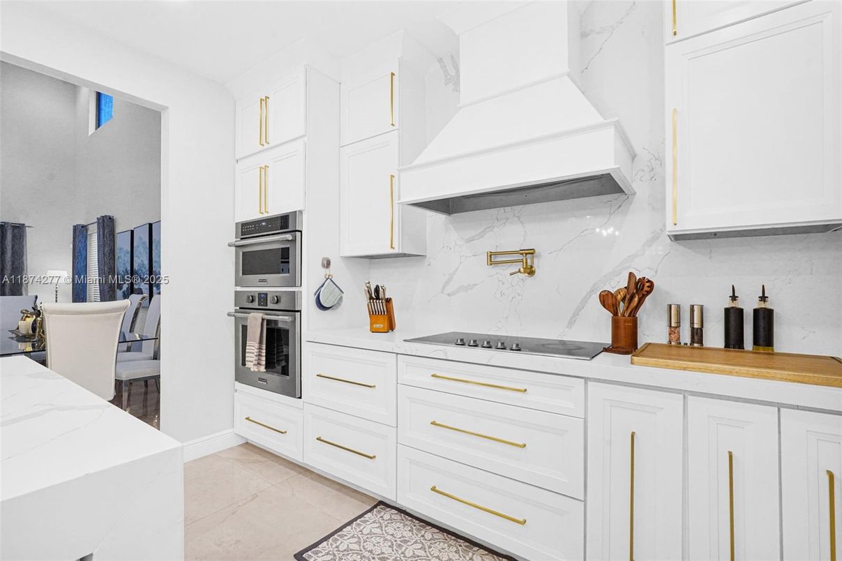 Interior, Kitchen, Marble Walls, Stainless Steel Appliances