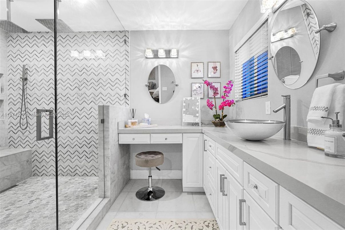 Bathroom, Dual Sink Vanities, Glass Shower, Interior