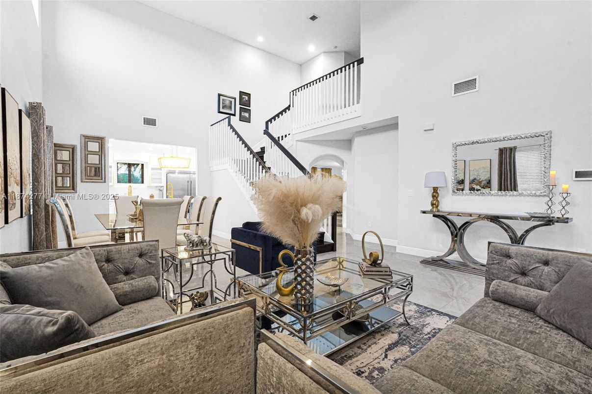 Dining room, Fireplace, Interior, Living room, Recessed Lighting