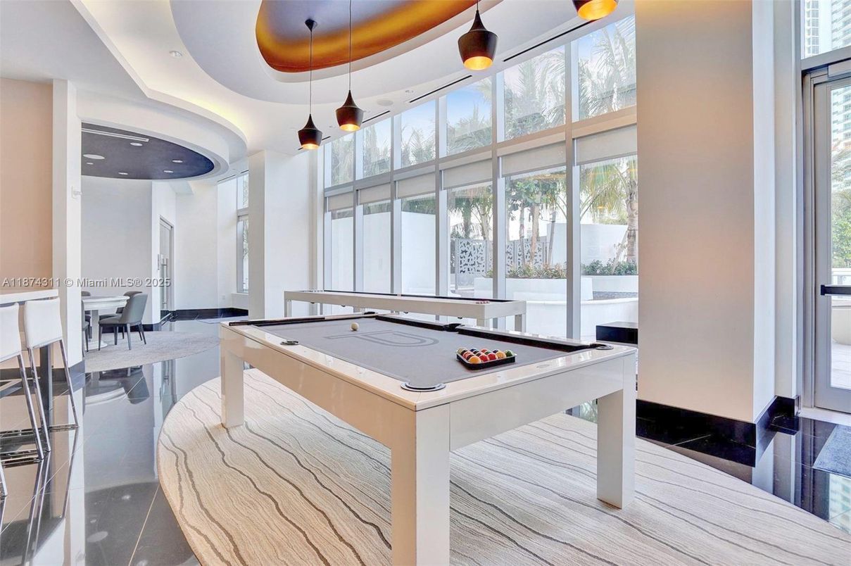Billiard Table, Game Room, Interior, Pendant Lights